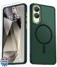 for Samsung Galaxy S25 Edge Case, Matte Magnetic Phone Case with 1 Screen Protector, Support for Magsafe, Translucent Frosted Shockproof Protective Cover for Samsung Galaxy S25 Edge, Dark Green