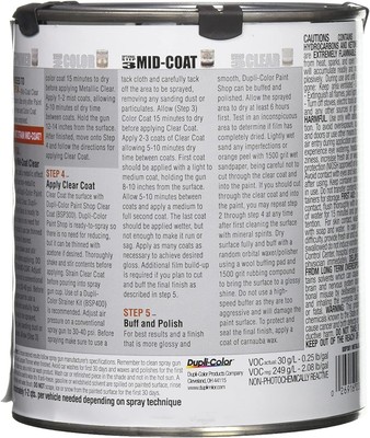 DupliColor BSP301 Metallic Clear Paint Shop Finish System MidCoat Special Effect