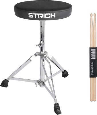Drum Stool Set, Padded Seat Height Adjustable Drum Throne with 5A Drum...