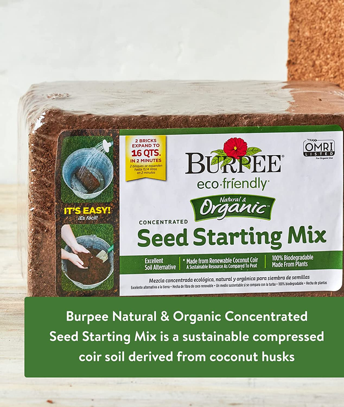 Burpee Organic Coconut Coir Concentrated Seed Starting Mix, 16 Quart