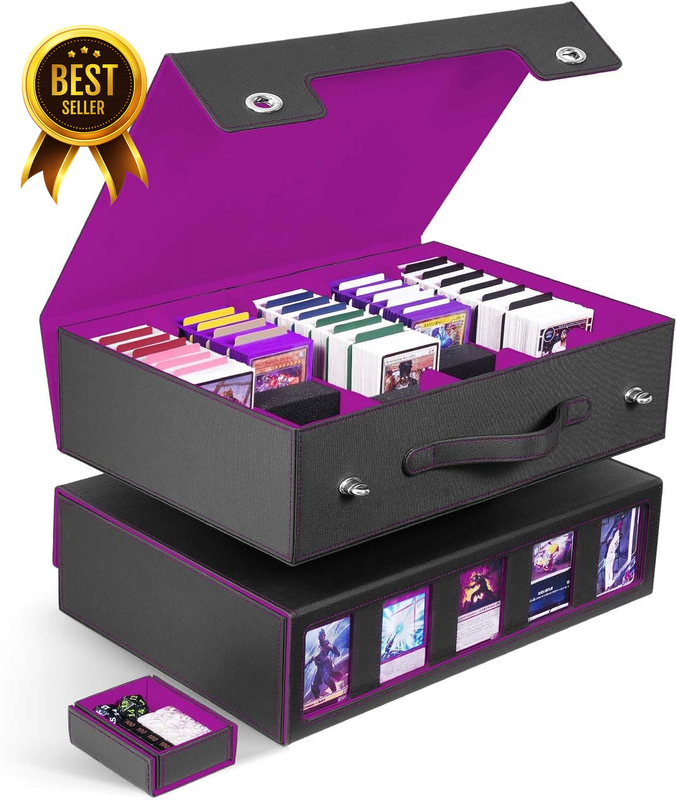 Trading Card Storage Box 5-Row with Handle, MTG Storage Box