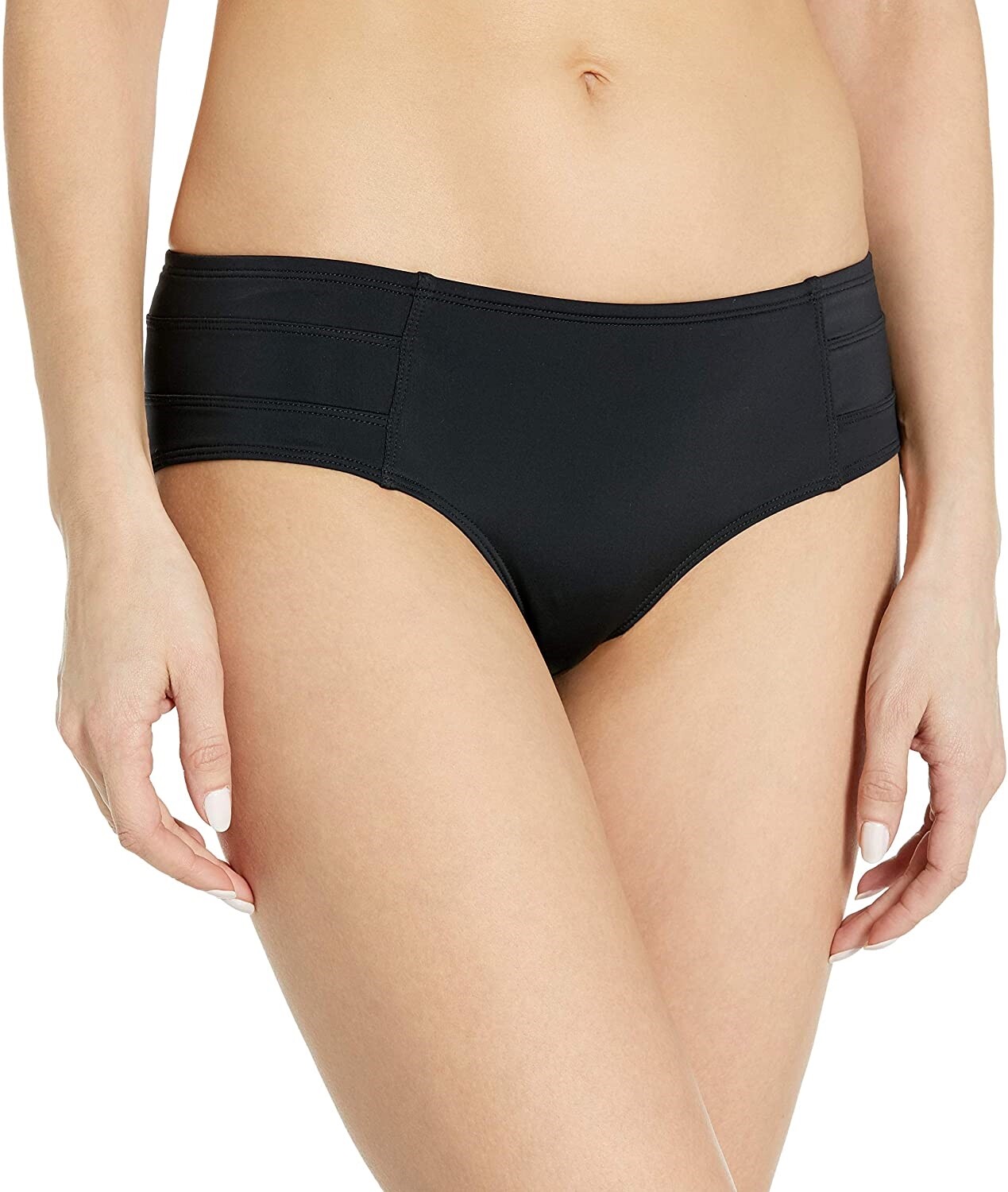 Lole 180230 Womens Swimsuit Mid Rise Hipster Bikini Bottom Black Size Small