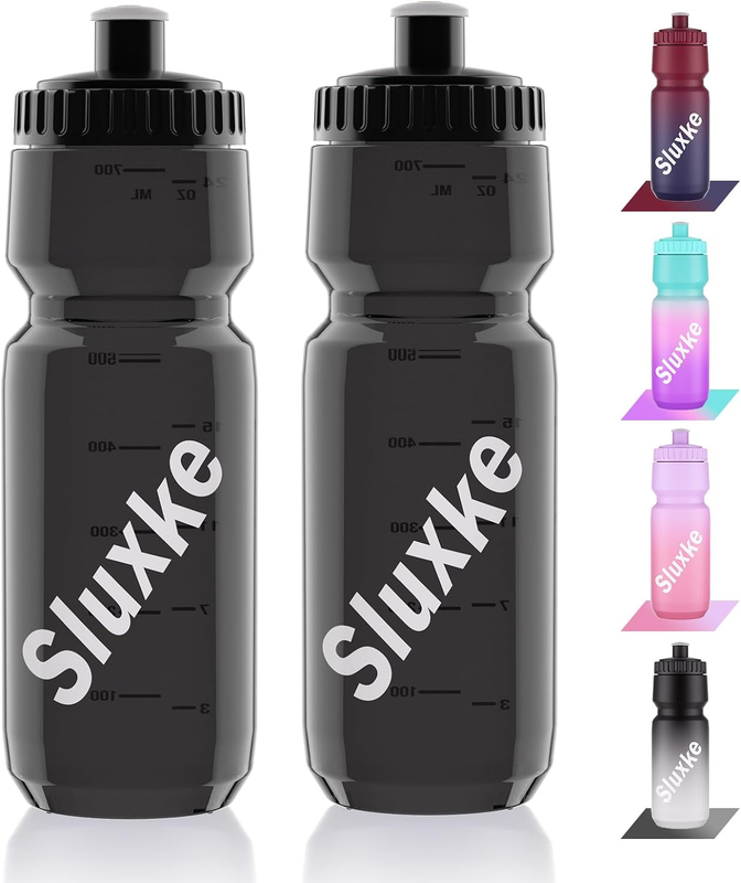 2 Pack Squeeze Water Bottles, 24Oz Cycling Water Bottle, 720Ml Bike Water Bottle