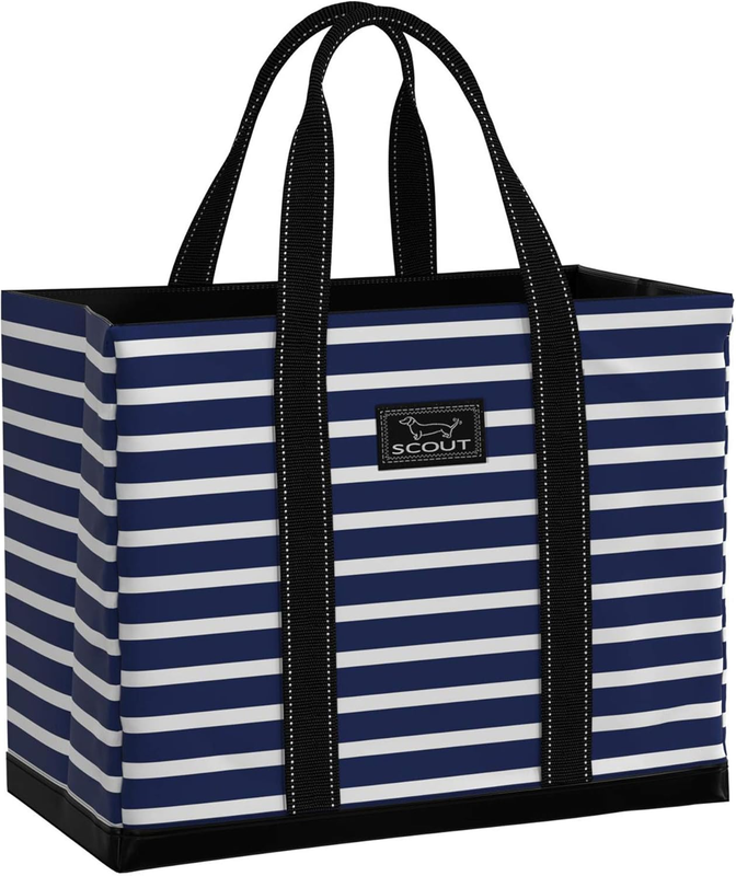 Original Deano Tote Large - Durable Lightweight Open Top Beach, Pool & Lake Bag, inside Zip Pocket, Folds Flat