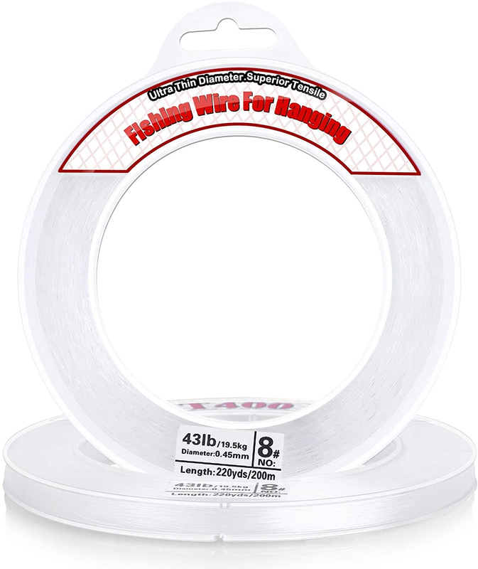 Clear Fishing Wire,  656FT Fishing Line Clear Invisible Hangin...