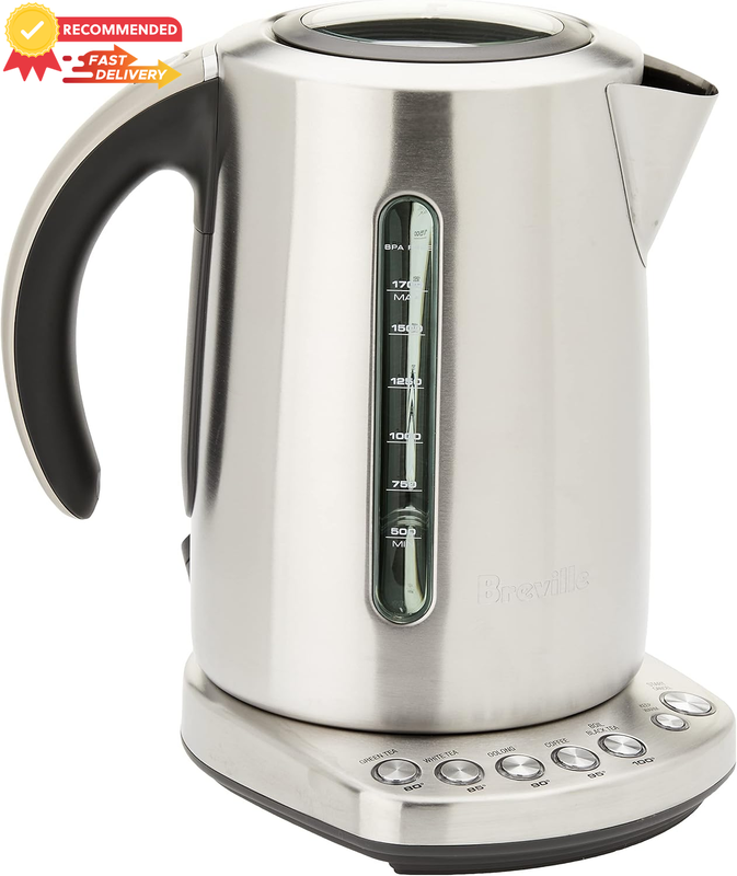 Brushed Stainless Steel Electric Kettle BKE825BSS, Silver, Smart Tea Maker