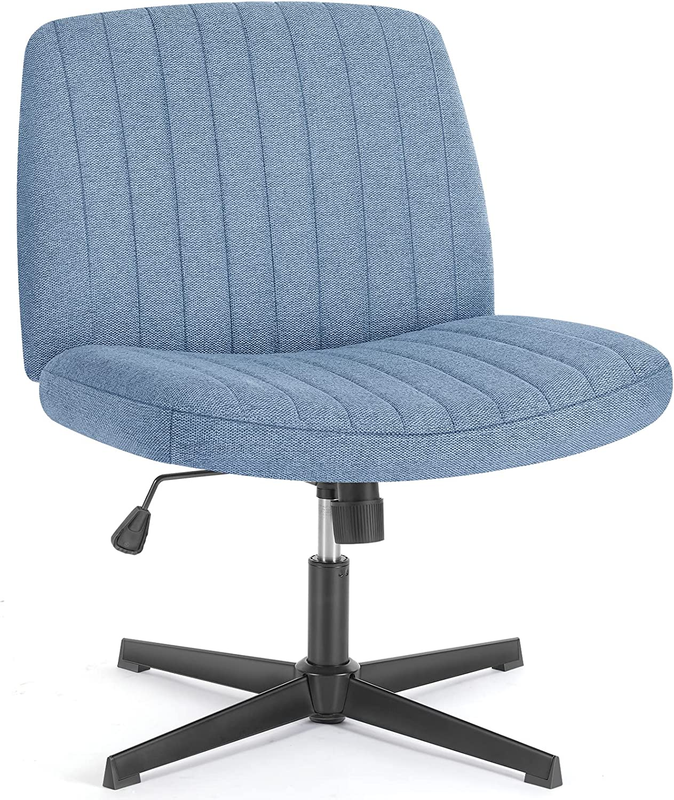 Armless Desk Chair No Wheels, Cross Legged Office Chair Wide