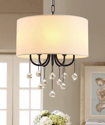 Drum Chandelier Light Fixture 5-Light Adjustable Modern Ceiling Mini Lighting