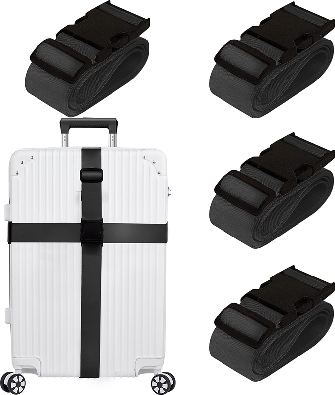 Straps For Suitcases Tsa Approved Travel Belt 4 Pack Black