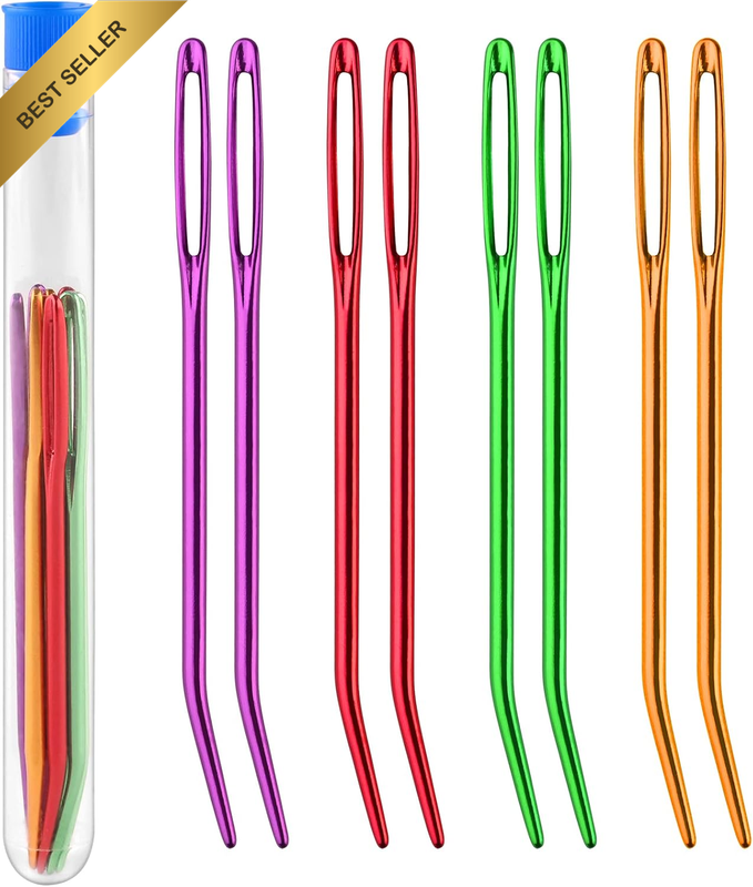 Jumbo Bent Tapestry Needle 8PCS Large Eyes Blunt Yarn Needles Knitting Darning N