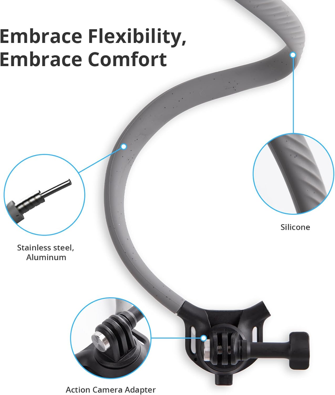 CapLock POV Neck Mount for DJI OSMO Action 5 Pro/4/3, for Gopro Hero 13/12/11/10