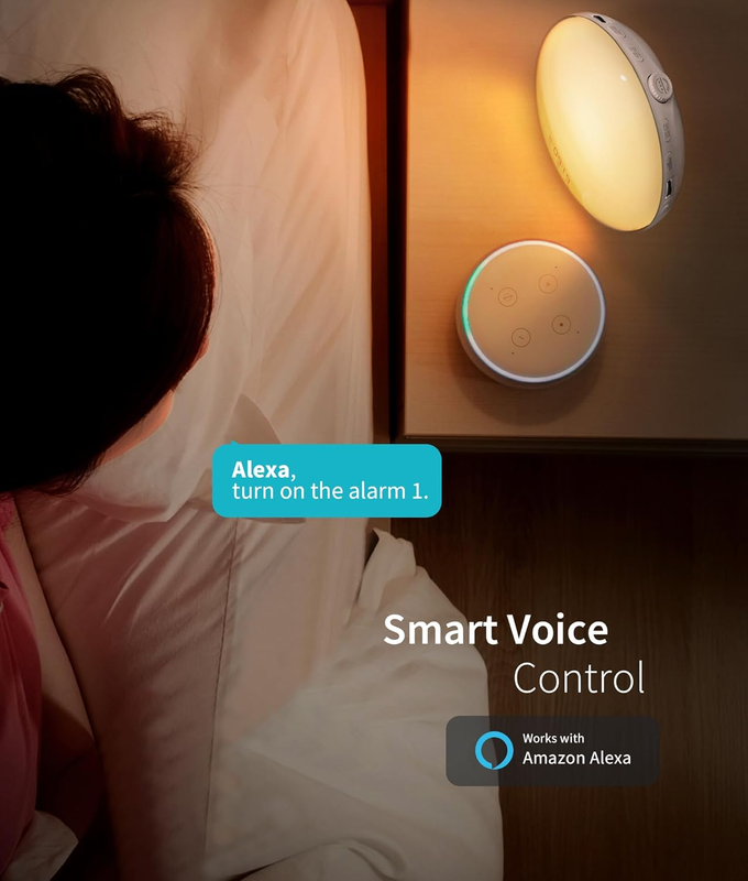 Sunrise Alarm Clock for Heavy Sleepers, Smart Wake Up Light with Sunrise/Sunset