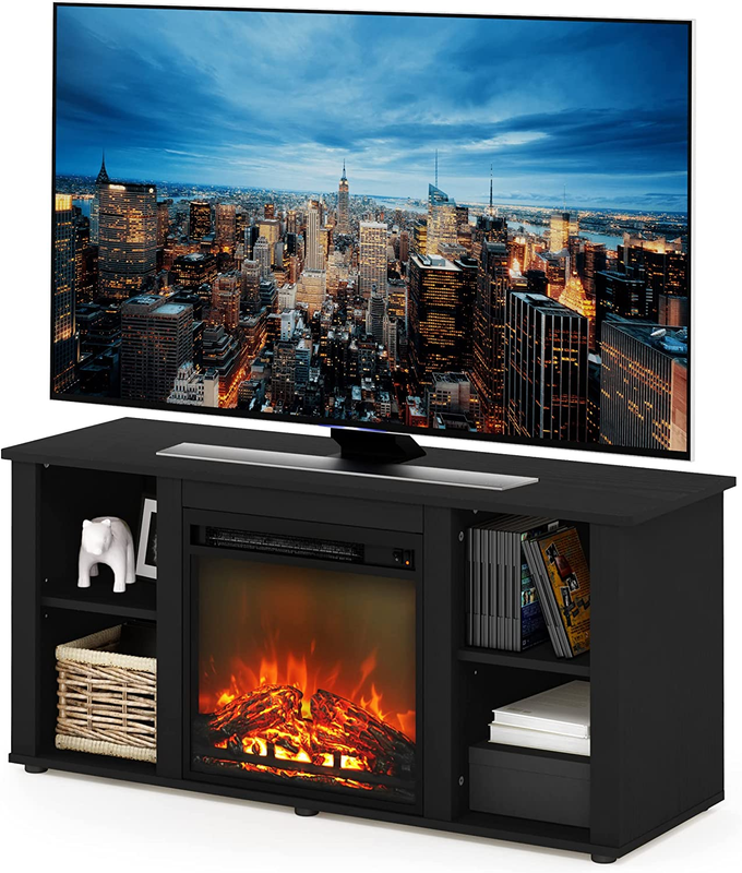 Consola Central De Entretenimiento Con Soporte TV Inserto Chimenea Electrica 55"