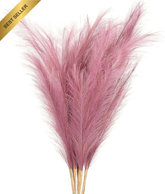 21.6In Tall Pampas Decor, 7Pcs Large Artificial Pampas Bulk Long Fluffy Faux Gra