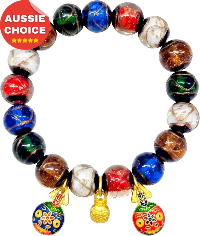 Gray Glaze Bracelet Men Women Imperial Palace Style Good Luck Energy Balance
