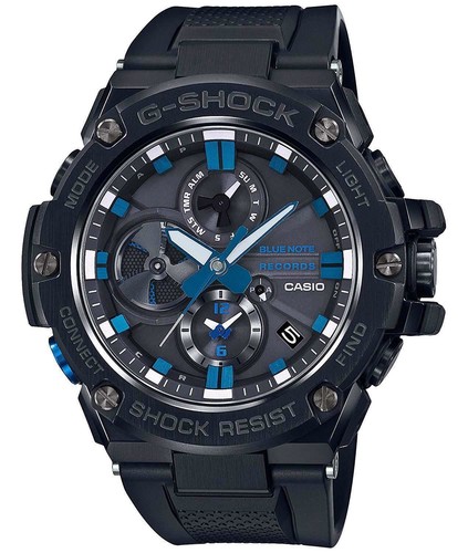 Pre-owned G-shock Casio  G-steel Gst-b100bnr-1ajr Blue Note Records Solar Men's Watch