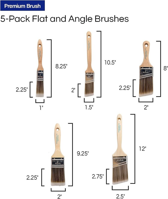 Pro Grade - Paint Brushes - 5 Ea - Paint Brush Set