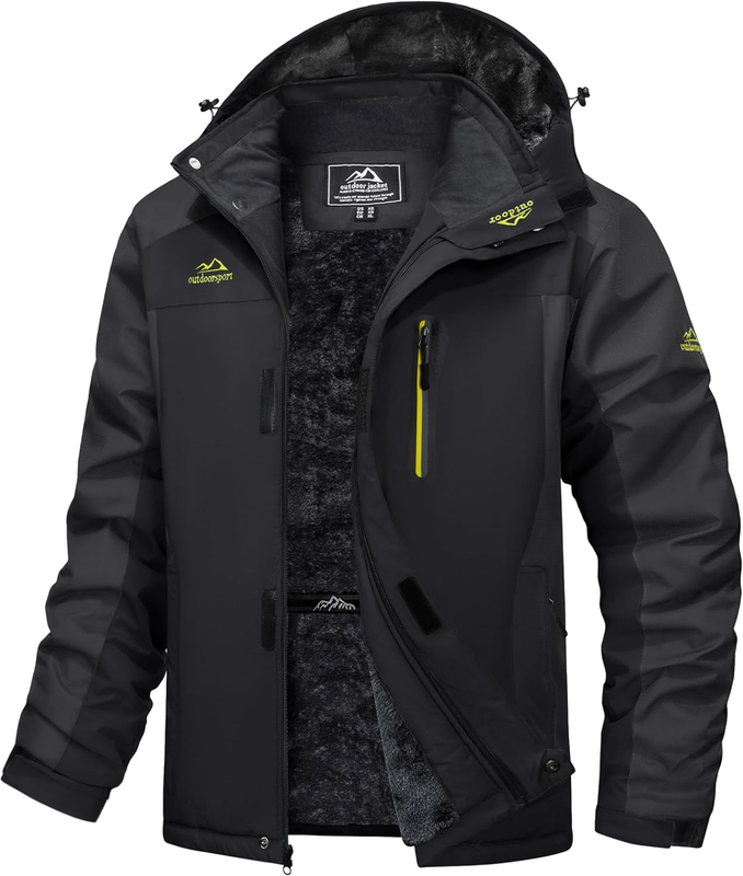 Men'S Winter Jacket Ski Snow Waterproof Fleece Coats Snowboard Warm Parka Rainco