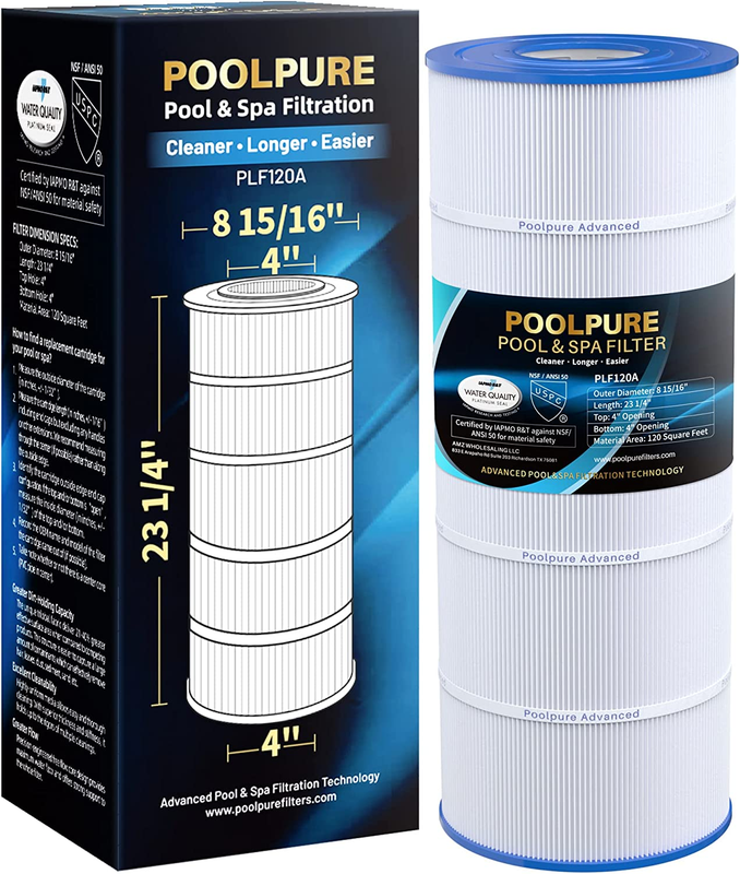 PLF120A Pool Filter Replaces Hayward C1200, CX1200RE, Pleatco PA120, Ultra-B2, Unicel C-8412, Filbur FC-1293, Clearwater II 125, Waterway Pro Clean PCCF-125, L X OD:23 1/4