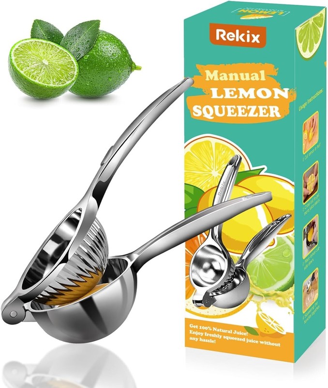 Rekix Lemon Squeezer Heavy Duty Lemon Juicer Stainless Steel Lime