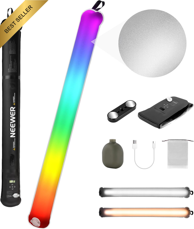 BASICS 30W HANDHELD RGB FILL LIGHT PORTABLE 2700-6500K CRI95 RECHARGEABLE 17 EFF