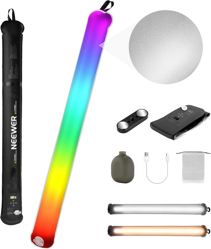 BASICS 30W Handheld RGB Tube Light 35.5"/90cm, Portable Inflatable TPU Lighting