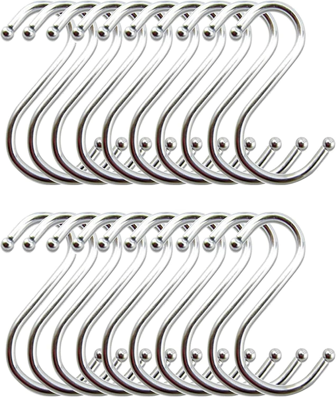S Hooks,20 Pack 3 Inch Metal S Shaped Hanging Hooks,Heavy Duty S Hooks for Hangi
