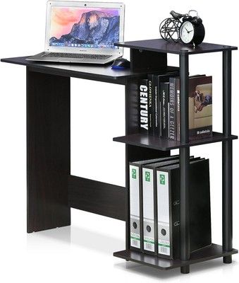 Small Student Desk Streaming Gaming Computer Shelf Storage Space Saving Table