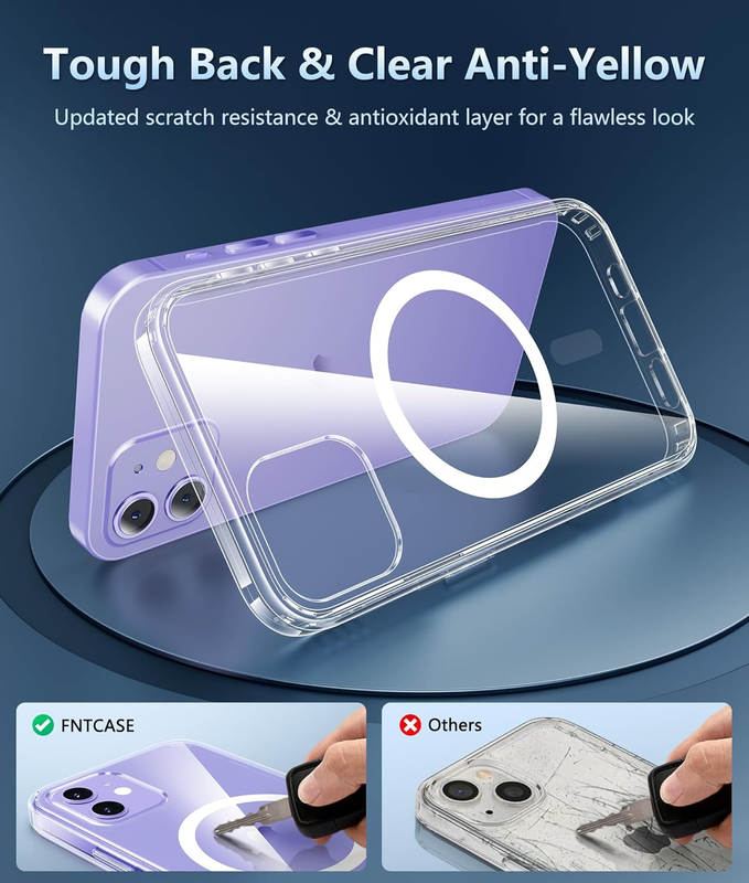 for iPhone 12 Clear Case: for iPhone 12 Pro Case Magnetic Military Grade Drop Pr