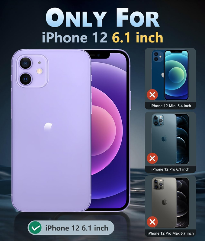 for iPhone 12 Clear Case: for iPhone 12 Pro Case Magnetic Military Grade Drop Pr