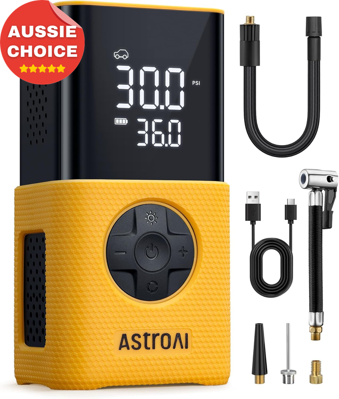 Cordless Tyre Inflator Portable Air Compressor 150 PSI LED Light Bike Pump