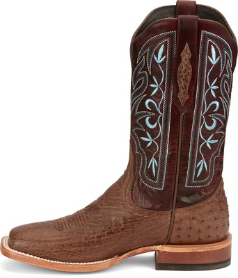Pre-owned Tony Lama 11in Goat Womens Redblood Tinrose Leather Cowboy Boots