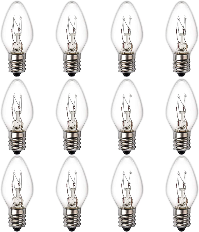 15 Watt Himalayan Salt Lamp Bulbs, 12Pack Dimmable Night Light Bulbs with E12 Ba