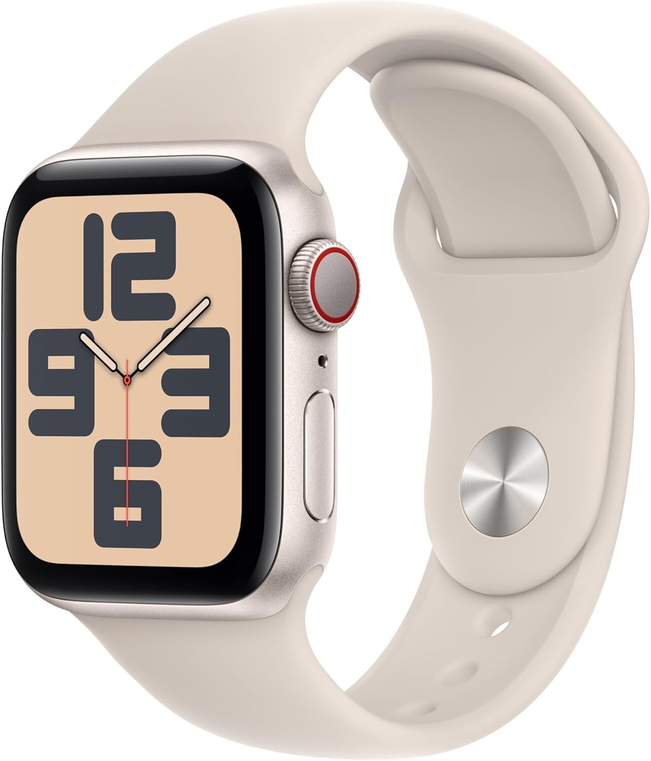 Apple Watch SE 44-миллиметровый алюминиевый корпус Starlight с ремешком Starlight Sport (MRGW3LL/A) S/M