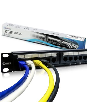 Patch Panel UTP 12/24/48 Port CAT6/5 RJ45 110 Network Surface Wall Mount Bracket
