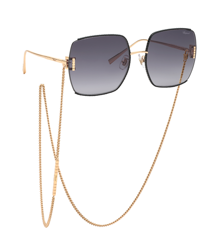 Pre-owned Chopard Ikchg30 0301 Oro Rose' Luc.c/parti Nero Luc 63/19/135 Women's Sunglasses