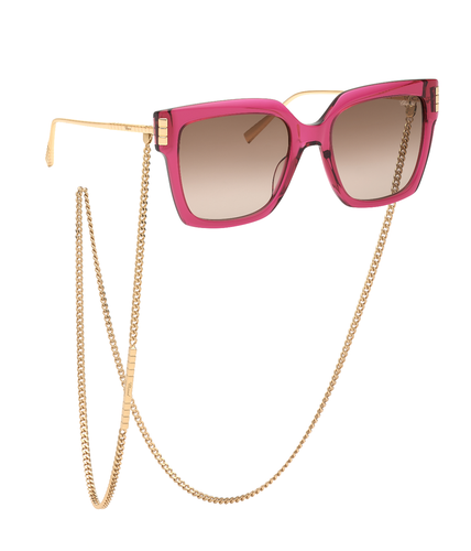 Pre-owned Chopard Ikch353 04gb Vinaccia Trasparente Lucido 54/19/135 Women's Sunglasses