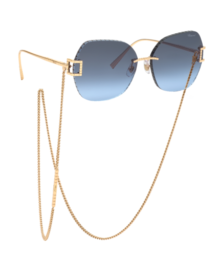 Pre-owned Chopard Ikchg31 0300 Oro Rose' Lucido Totale 64/19/135 Women's Sunglasses