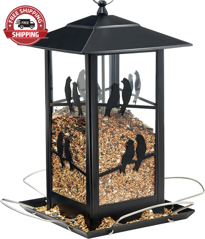 Bird Feeder,  Metal Bird Feeder 4Lbs Large Bird Feeders for Outdoors Hanging Bir