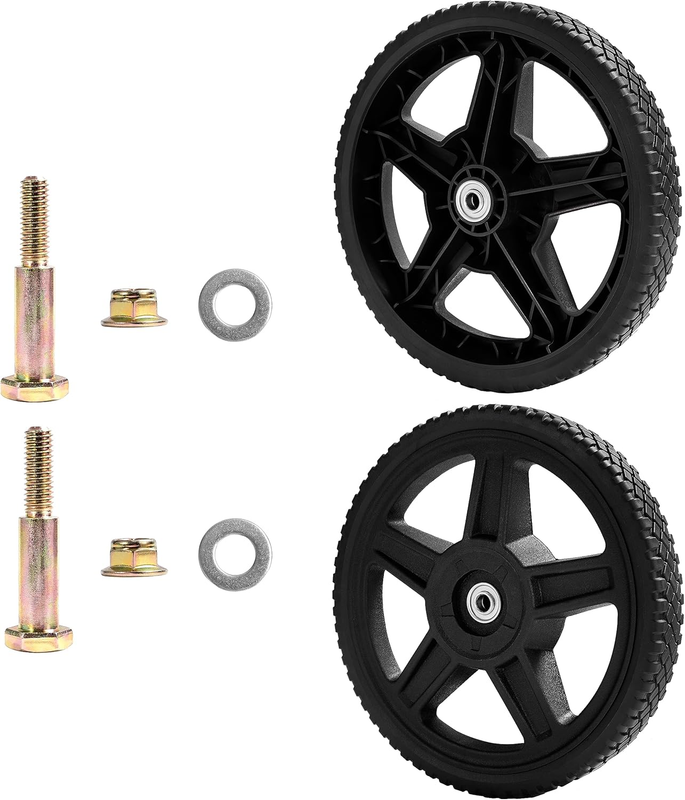 Push Mower Wheel Kit 10 Inch for Lawn Mower Cart Set of 2 Garden Outdoor