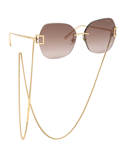 Pre-owned Chopard Ikchg31 300g Oro Rose' Lucido 64/19/135 Women's Sunglasses