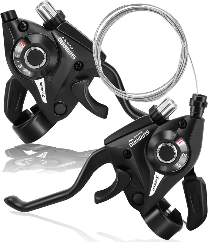 Bike Gear Shifter, 3X7 21 Speed Shifter Brake Lever Set for Mountain Bike, Road