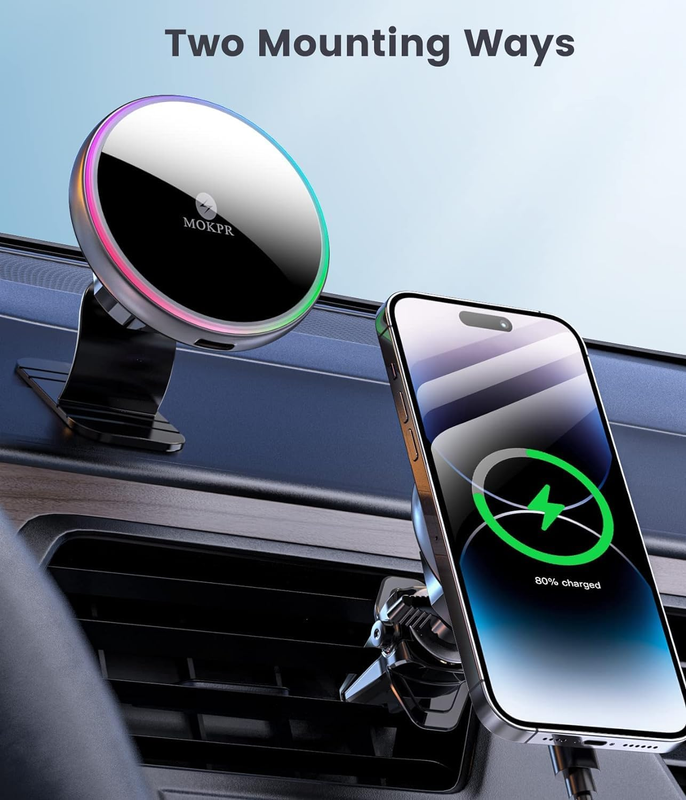 for Magsafe Car Mount Charger-Magnetic Car Phone Holder Wireless Car Charger for