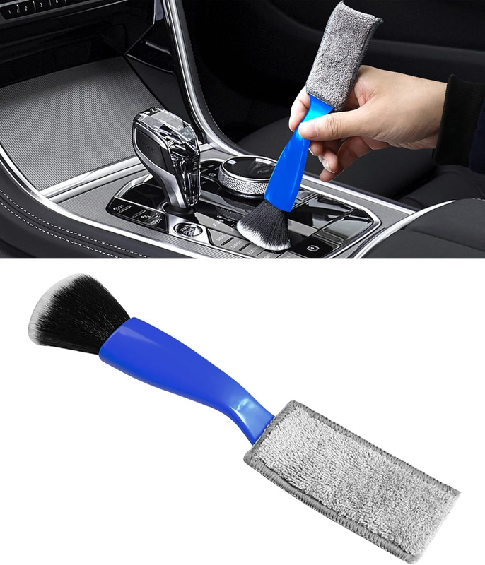 Car Detailing Brush 2 in 1 Double Head Soft Interior Vent Dust Cleaning Auto