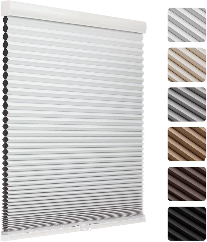 1.5-Inch Cellular Cordless Blackout Shades,Thermal Insulating Noise Reducing Waterproof Blinds,Honeycomb Window Treatments for Indoor Light Control (White-27 W X 72