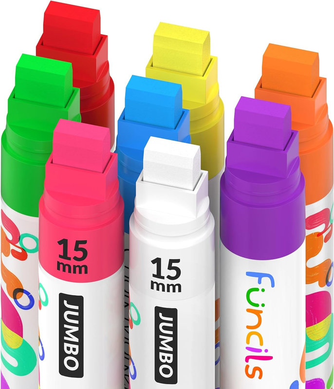 For Cars - 15mm Jumbo Colored Markers - Neon Paint Cha