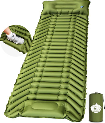Camping Sleeping Pad, Ultralight Camping Mat with Pillow Built-In Foot Pump