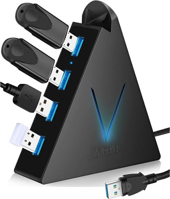 4-Port USB 3.0 Hub, Vertical Data Hub with 2ft Cable for PC, Laptop, Desktop, Pi