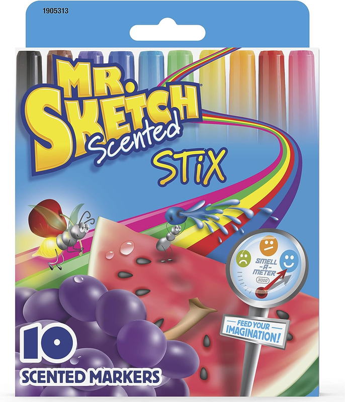 Mr. Sketch Scented Stix Markers, Fine Tip, Assorted Colors, 