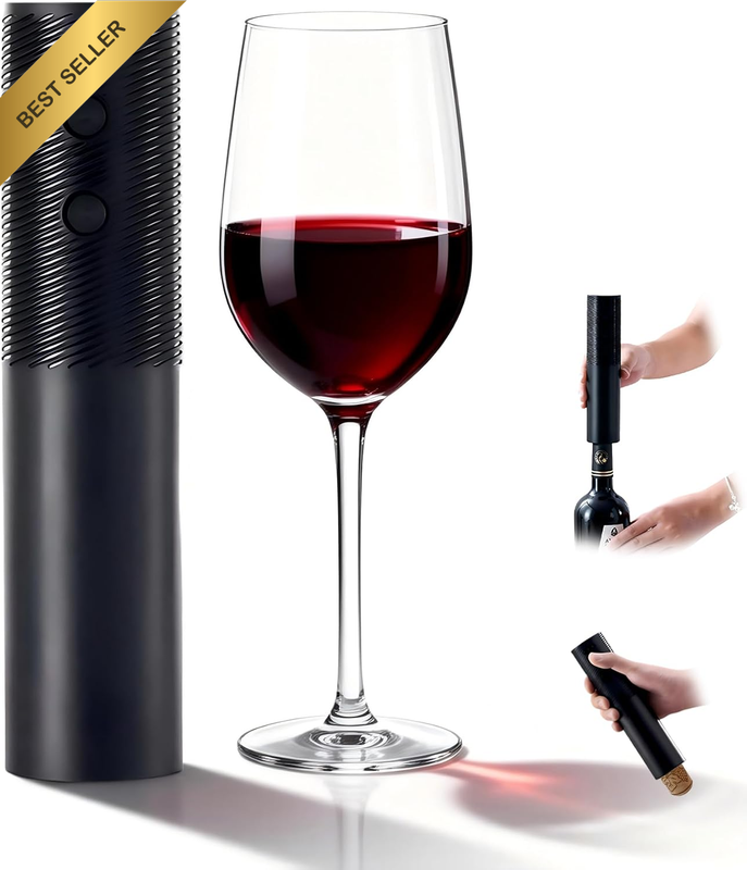 Electric Wine Opener, Rechargeable Battery Automatic Portable Wireless Bottle Op